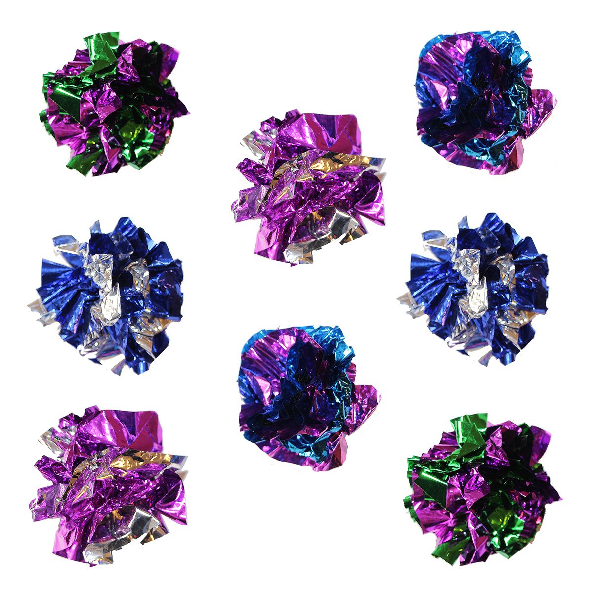 Foil Cat Balls 8 Pack - 5cm Crinkle Balls