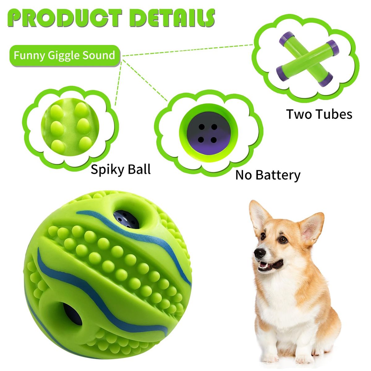 Durable & Teeth Cleaning Doggies Giggle Ball