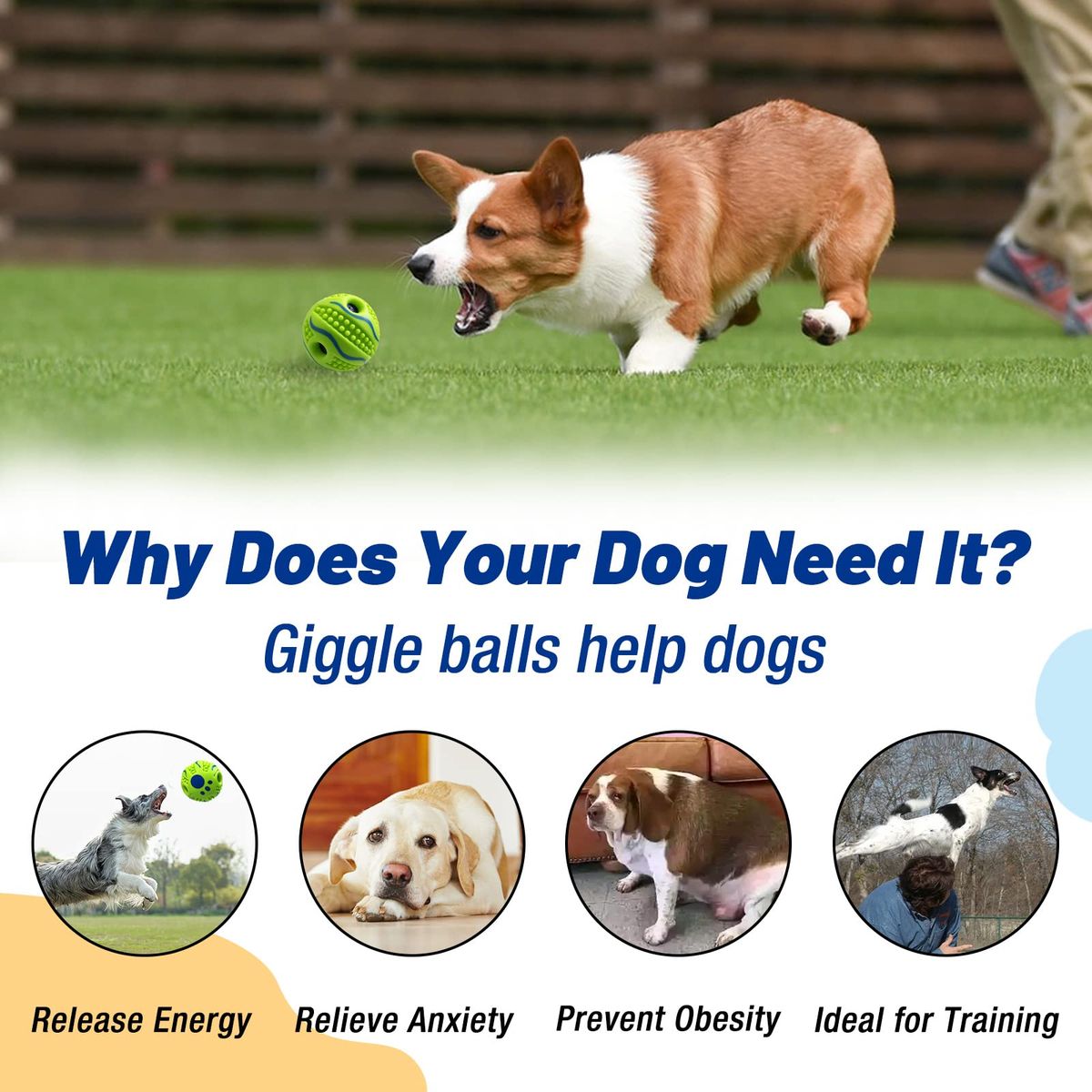 Durable & Teeth Cleaning Doggies Giggle Ball