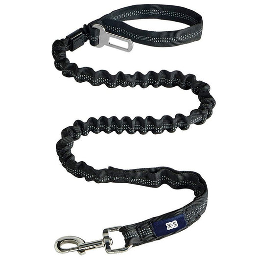 Dog Leash with Seatbelt Clip Stretchable Dog Lead 1.3m