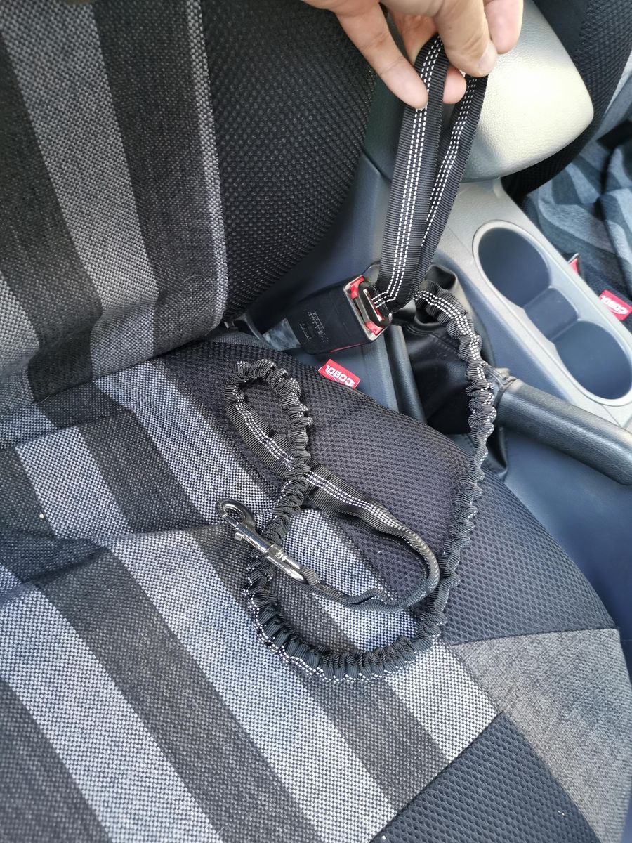 Dog Leash with Seatbelt Clip Stretchable Dog Lead 1.3m